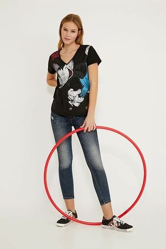 Desigual Minnie Mouse T-shirt van 100% katoen - BLACK - L aanbieding