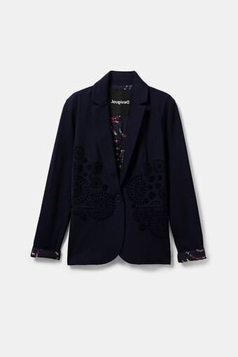 Slim fit blazer met mandala’s - BLUE - 36