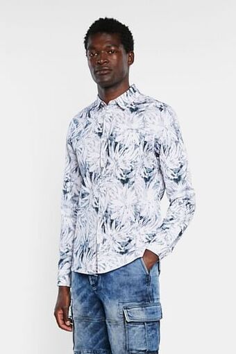 Tropisch overhemd 100% katoen - WHITE - XL