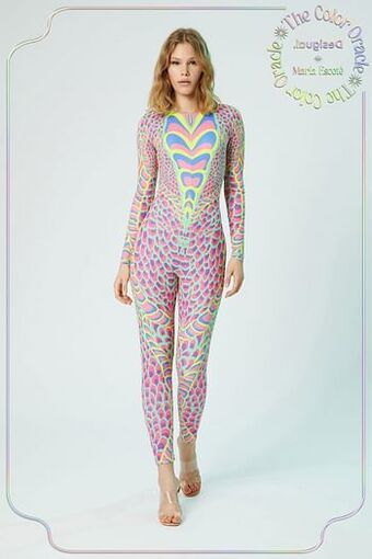 Slim fit jumpsuit met slangenprint - RED - M