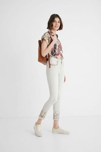 Skinny enkeljeans - WHITE - 38