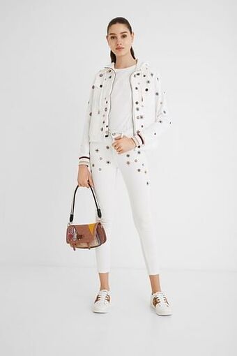 Enkellange skinny jeans - WHITE - 32