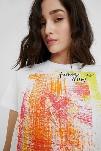 Arty T-shirt van 100% katoen - WHITE - M