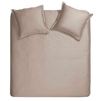 Leen Bakker Cinderella dekbedovertrek Uni - taupe - 240x200/220 cm - Leen Bakker aanbieding