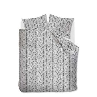 Leen Bakker Ambiante dekbedovertrek Lars lichtgrijs - 200x200/220 cm - Leen Bakker aanbieding