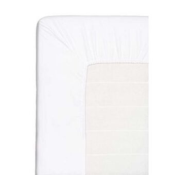Leen Bakker Hoeslaken topdekmatras - wit - 160x200 cm - Leen Bakker aanbieding