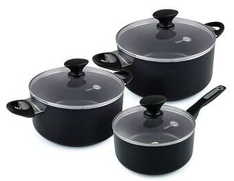 Makro Greenpan Kookpottenset Sofia zwart 3 stuks aanbieding