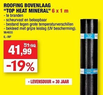Hubo Roofing bovenlaag top heat mineral aanbieding