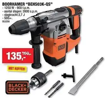 Hubo Black + decker boorhamer behs03k-qs aanbieding