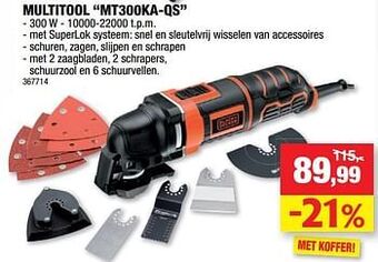 Hubo Black + decker multitool mt300ka-qs aanbieding