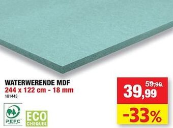 Hubo Waterwerende mdf aanbieding