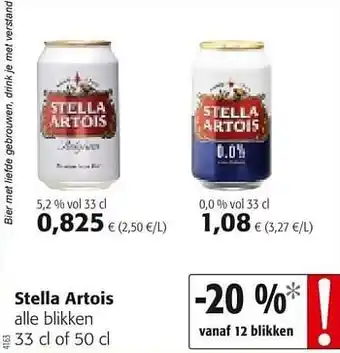 Colruyt Stella artois alle blikken aanbieding