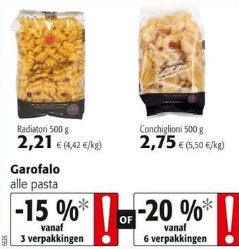 Colruyt Garofalo alle pasta aanbieding