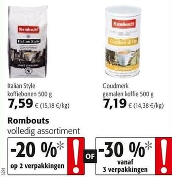 Colruyt Rombouts volledig assortiment aanbieding