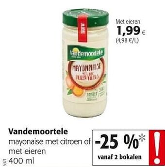 Colruyt Vandemoortele mayonaise met citroen of met eieren aanbieding