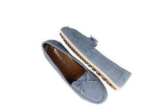Berca Shoes Tamaris Mocassin Dames Volledig Leder - Blauw aanbieding