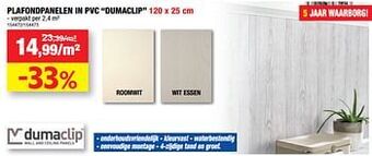 Plafondpanelen in pvc dumaclip