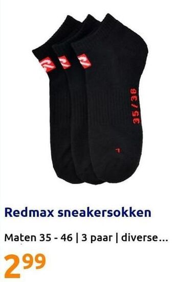 Action Redmax sneakersokken aanbieding