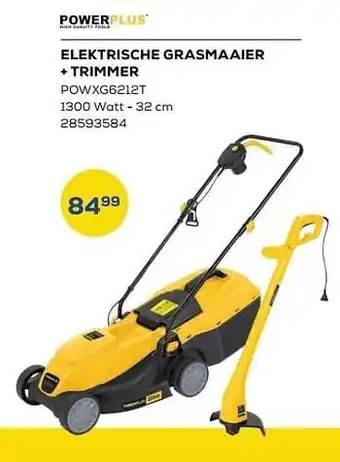 Powerplus elektrische grasmaaier + trimmer powxg6212t