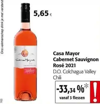Colruyt Casa mayor cabernet sauvignon rosé 2021 d.o. colchagua valley chili aanbieding