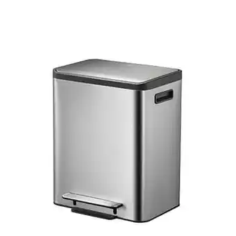 Leen Bakker EKO pedaalemmer EcoCasa - zilverkleurig - 30l - Leen Bakker aanbieding