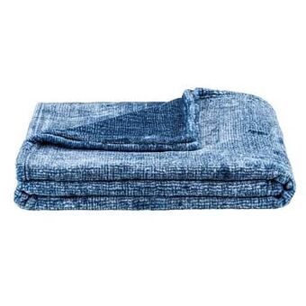 Leen Bakker Plaid Xavier - blauw - 130x160 cm - Leen Bakker aanbieding