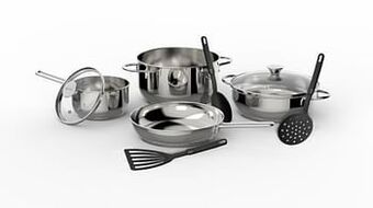 Makro Lagostina Kookset Venere zilver/zwart 9-delig aanbieding