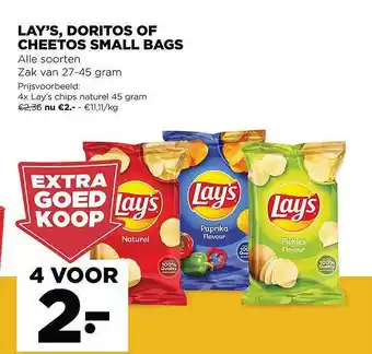Jumbo Lays, Doritos Of Cheetos Small Bags aanbieding