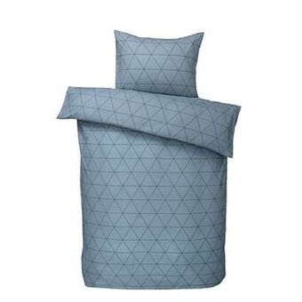 Leen Bakker Comfort dekbedovertrek Bologna - blauw - 140x200/220 cm - Leen Bakker aanbieding
