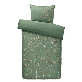 Leen Bakker Comfort dekbedovertrek Muriel - groen - 140x200/220 cm - Leen Bakker aanbieding