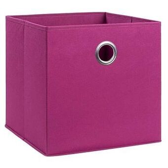 Leen Bakker Opbergbox Paris - paars - 31x31x31 cm - Leen Bakker aanbieding
