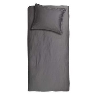 Leen Bakker Cinderella dekbedovertrek Uni - antraciet - 140x200/220 cm - Leen Bakker aanbieding