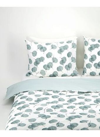 HEMA HEMA Dekbedovertrek - Zacht Katoen - Bladeren Wit (wit) aanbieding