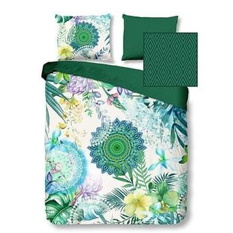 Leen Bakker Hip dekbedovertrek Viridi - veelkleurig - 200x200/220 cm - Leen Bakker aanbieding