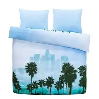 Comfort dekbedovertrek Los Angeles - blauw/groen - 200x200/220 cm - Leen Bakker