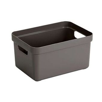 Leen Bakker Sigma home box 13 liter - taupe - 35,2x25,3x18,3 cm - Leen Bakker aanbieding