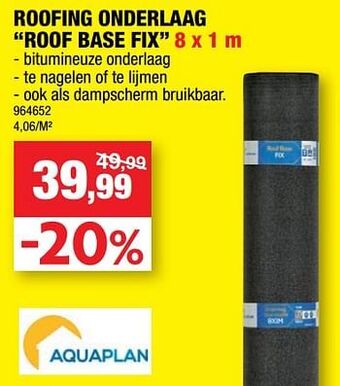 Hubo Roofing onderlaag roof base fix aanbieding
