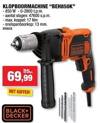 Hubo Black + decker klopboormachine beh850k aanbieding