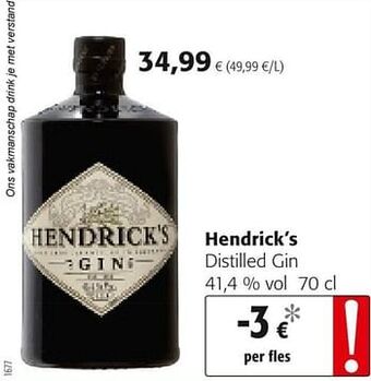 Colruyt Hendrick`s distilled gin aanbieding
