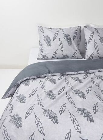 HEMA HEMA Dekbedovertrek - Zacht Katoen - Grijs Veren (grijs) aanbieding