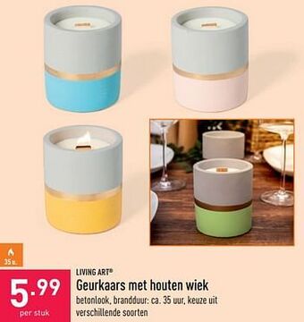 ALDI Geurkaars met houten wiek aanbieding