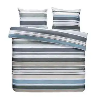 Leen Bakker Royal dekbedovertrek Myles - blauw/grijs - 200x250 cm - Leen Bakker aanbieding