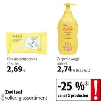 Colruyt Zwitsal volledig assortiment aanbieding