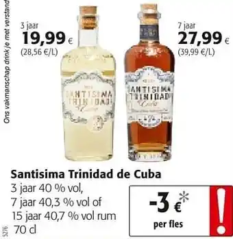Colruyt Santisima trinidad de cuba rum aanbieding