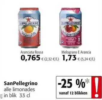 Colruyt Sanpellegrino alle limonades aanbieding