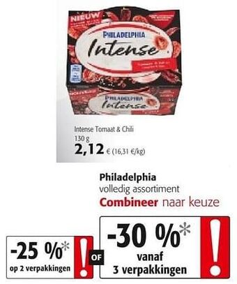 Colruyt Philadelphia intense tomaat + chili aanbieding