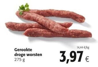 Colruyt Gerookte droge worsten aanbieding
