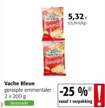 Colruyt Vache bleue geraspte emmentaler aanbieding
