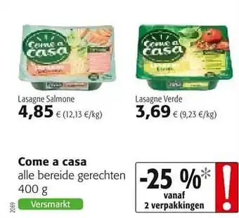 Colruyt Come a casa alle bereide gerechten aanbieding