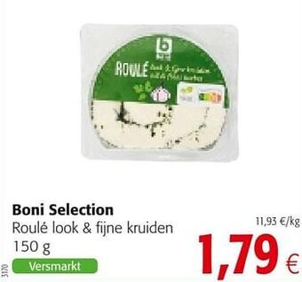 Colruyt Boni selection roulé look + fijne kruiden aanbieding